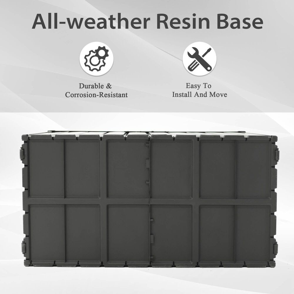 Hearth and Haven 100-Gallon Outdoor Storage Deck Box with Double-Layer Structure Lid in Dark Gray, , large