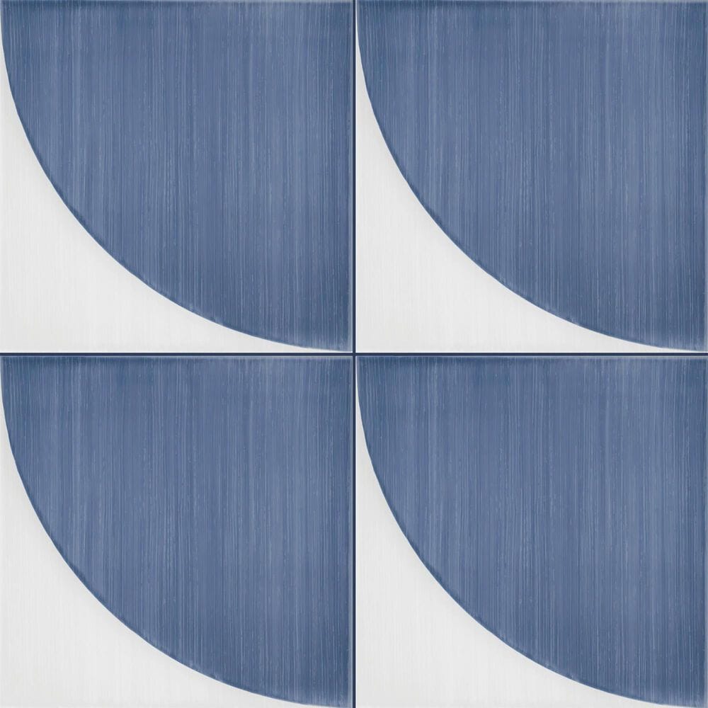 Marazzi Scenario Blue Convex 8" x 8" Porcelain Tile, , large