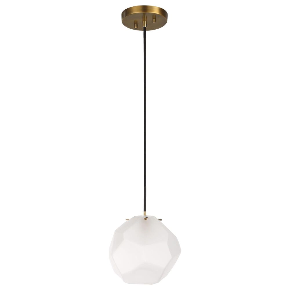 Uttermost Geodesic 1-Light Mini Pendant in Antique Brass and Black, , large