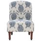 Linon Home Decor Hawksbill Accent Chair in Indigo and Cream, , large