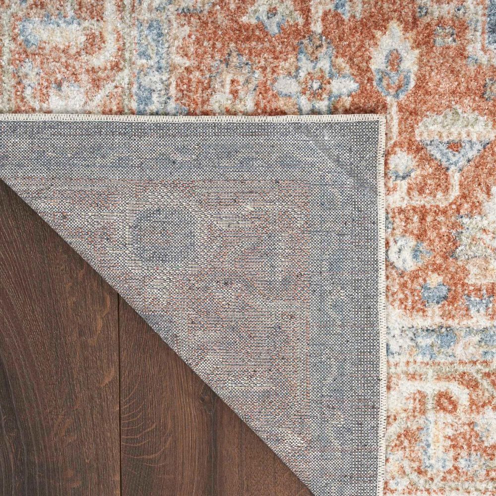 Nourison Astra Machine Washable ASW11 2&#39;2&quot; x 12&#39; Denim and Multicolor Runner, , large