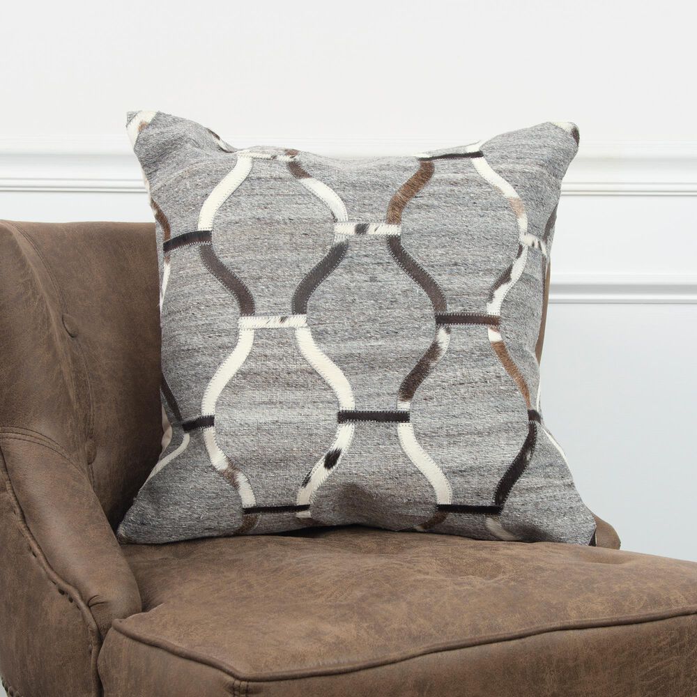 Rizzy Home Donny Osmond Geometric 20" Poly Filled Pillow in Natural/ Black, , large