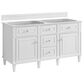James Martin Vanities Lorelai 60" Double Vanity in Bright White with 3 cm Lime Delight Quartz Top, , large