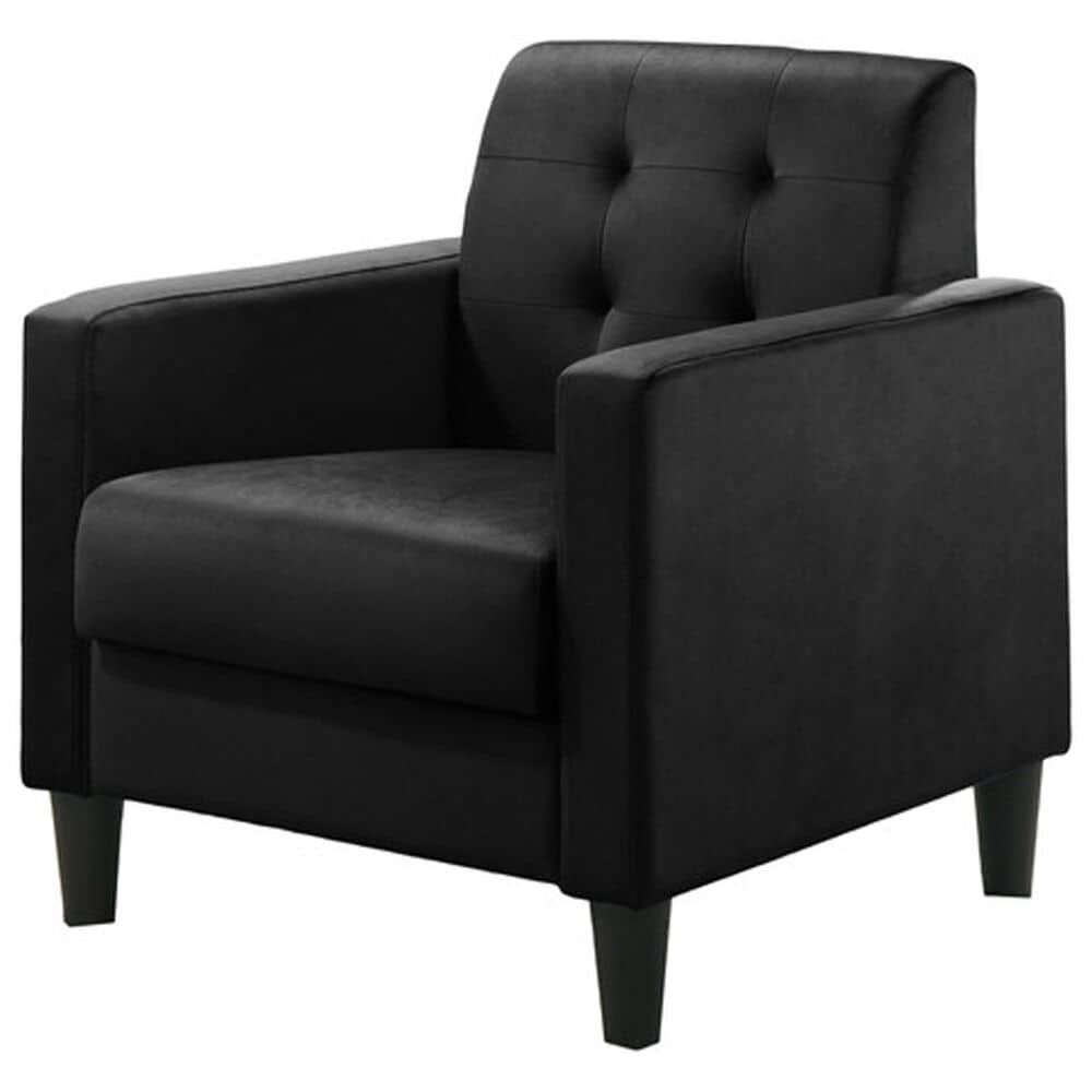 HOMLUX Tufted Back Accent Arm Chair in Black, , large