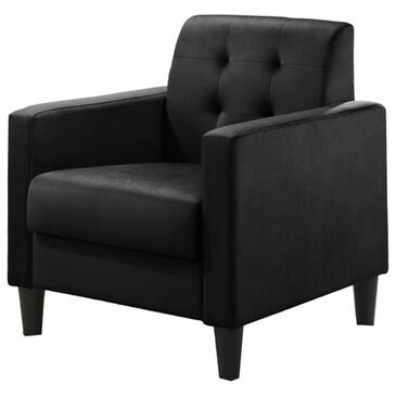 HOMLUX Tufted Back Accent Arm Chair in Black, , large