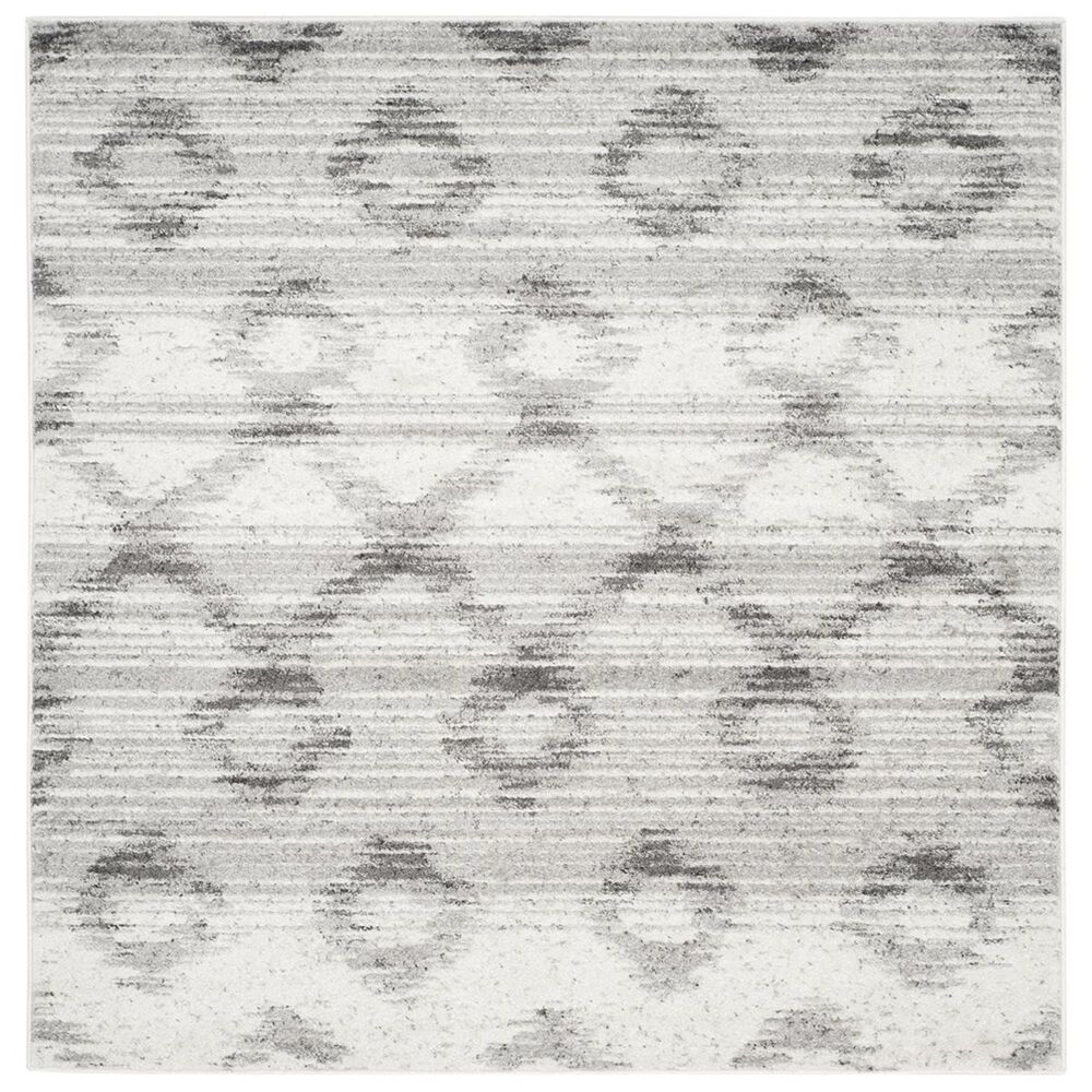 Safavieh Adirondack ADR106P-4SQ 4" x 4"  Silver/Charcoal Square Rug, , large
