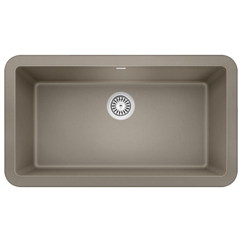 Blanco Ikon 33" Apron Single Bowl Farmhouse Sink in Truffle, , large