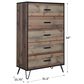 New Heritage Design Elk River 5-Drawer Chest in Rustic Brown, , large
