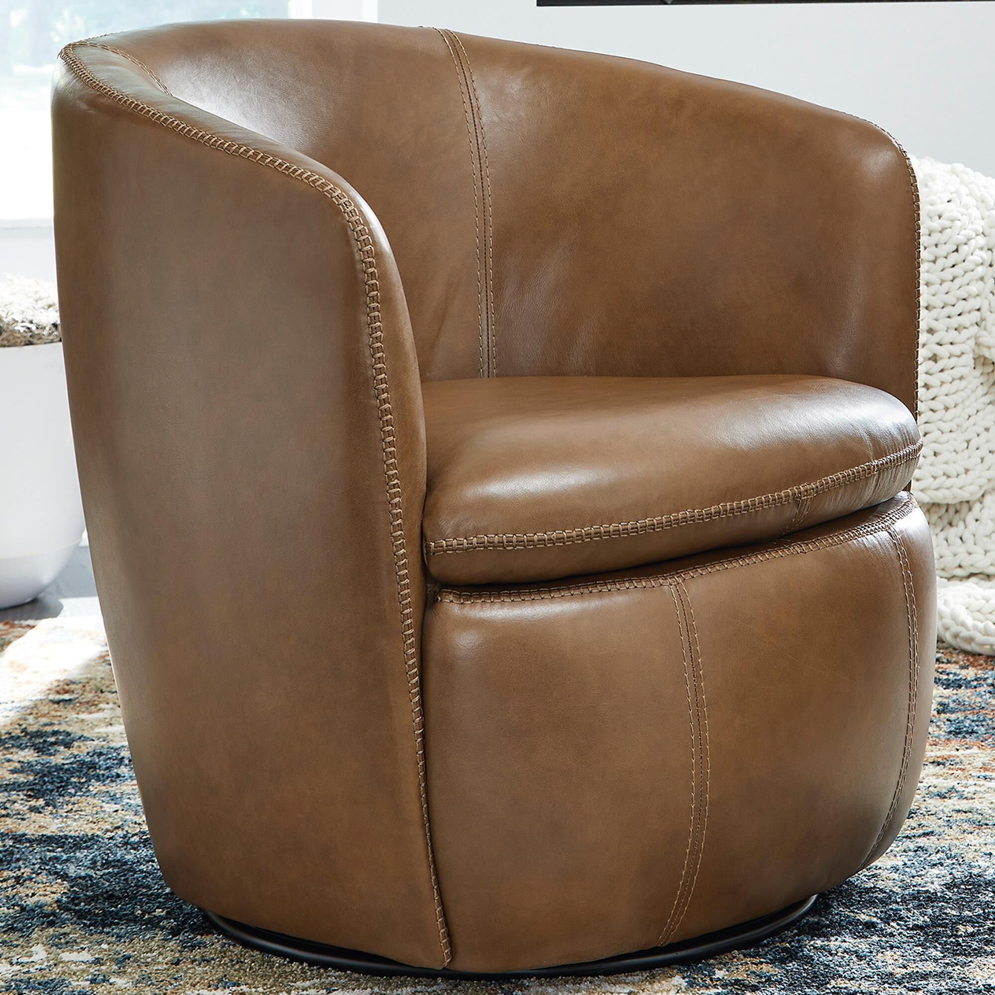 Ashley Kierreys Swivel Chair in Caramel