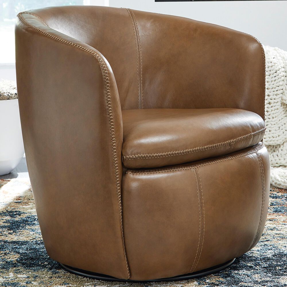 Ashley Kierreys Swivel Chair in Caramel, , large