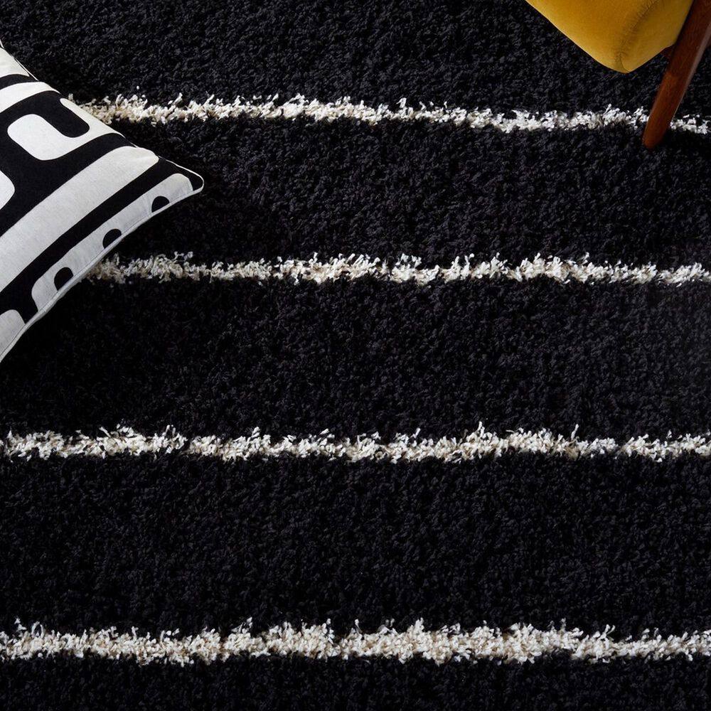 Safavieh Venus Shag VNS604Z 4&#39; x 6&#39; Black and Ivory Area Rug, , large