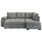 Coaster Roanne Fabric Upholstered Sleeper Sectional Sofa Grey, , large