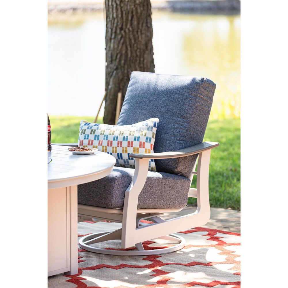 Telescope Casual Furniture St. Catherines 5-Piece Firepit Chat Set in Warm Grey and Restore Indigo, , large