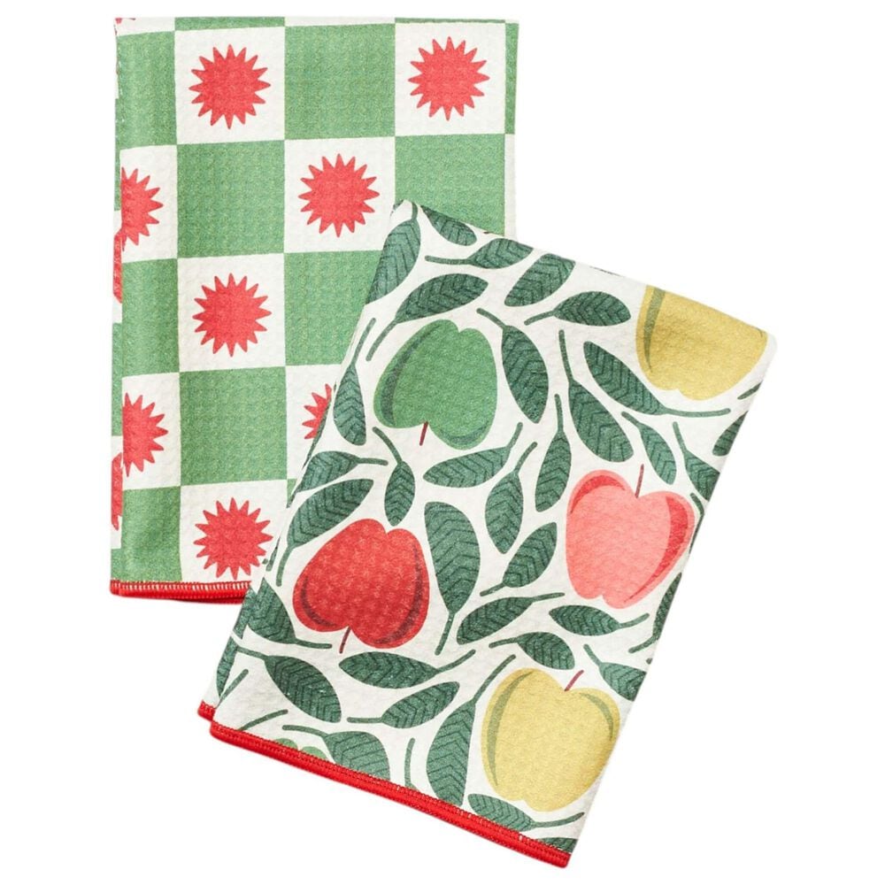 Once Again Home Happy Apple Reversible Double Duty Towel in Cream (Set of 2), , large