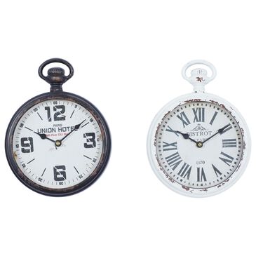 Maple and Jade 8" x 11" Wall Clock in Black and White (Set of 2), , large