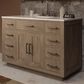 Lexora Home Abbey 48" Single Bathroom Vanity in Grey Oak with 2 cm White Quartz Top and Rectangular Sink, , large