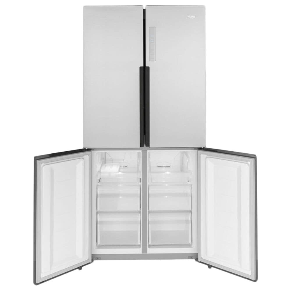 Haier 16.4 Cu. Ft. Counter Depth Quad Door Refrigerator in Stainless Steel, , large