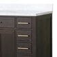 Lexora Home Abbey 48" Single Bathroom Vanity in Brown Oak with 2 cm White Carrara Marble Top and Rectangular Sink, , large