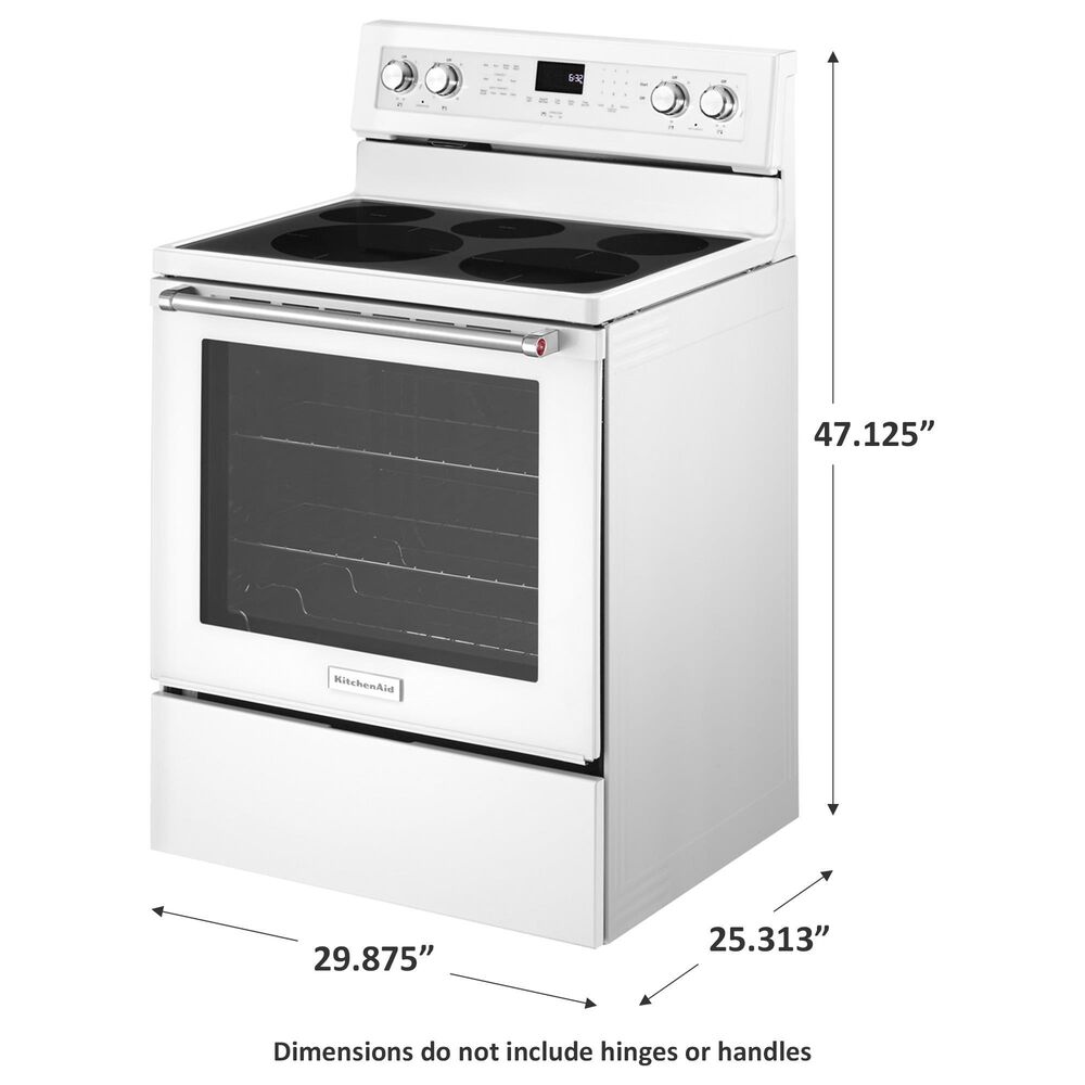 KitchenAid 6.4 Cu. Ft. Freestanding Electric Range - White, , large