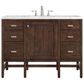 James Martin Vanities Addison 48" Single Vanity in Mid Century Acacia with 3 cm Carrara White Marble Top, , large