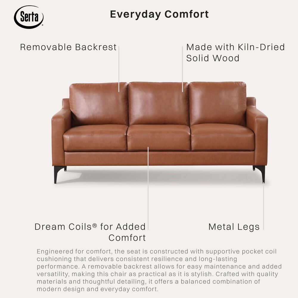Lifestyle Solutions Fletcher Stationary Sofa in Brown, , large