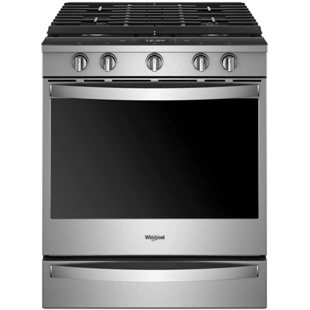 Whirlpool 5.8 Cu. Ft. Slide-In Gas Range with EZ-2-Lift Hinged Grates in Fingerprint Resistant Stainless Steel, , large