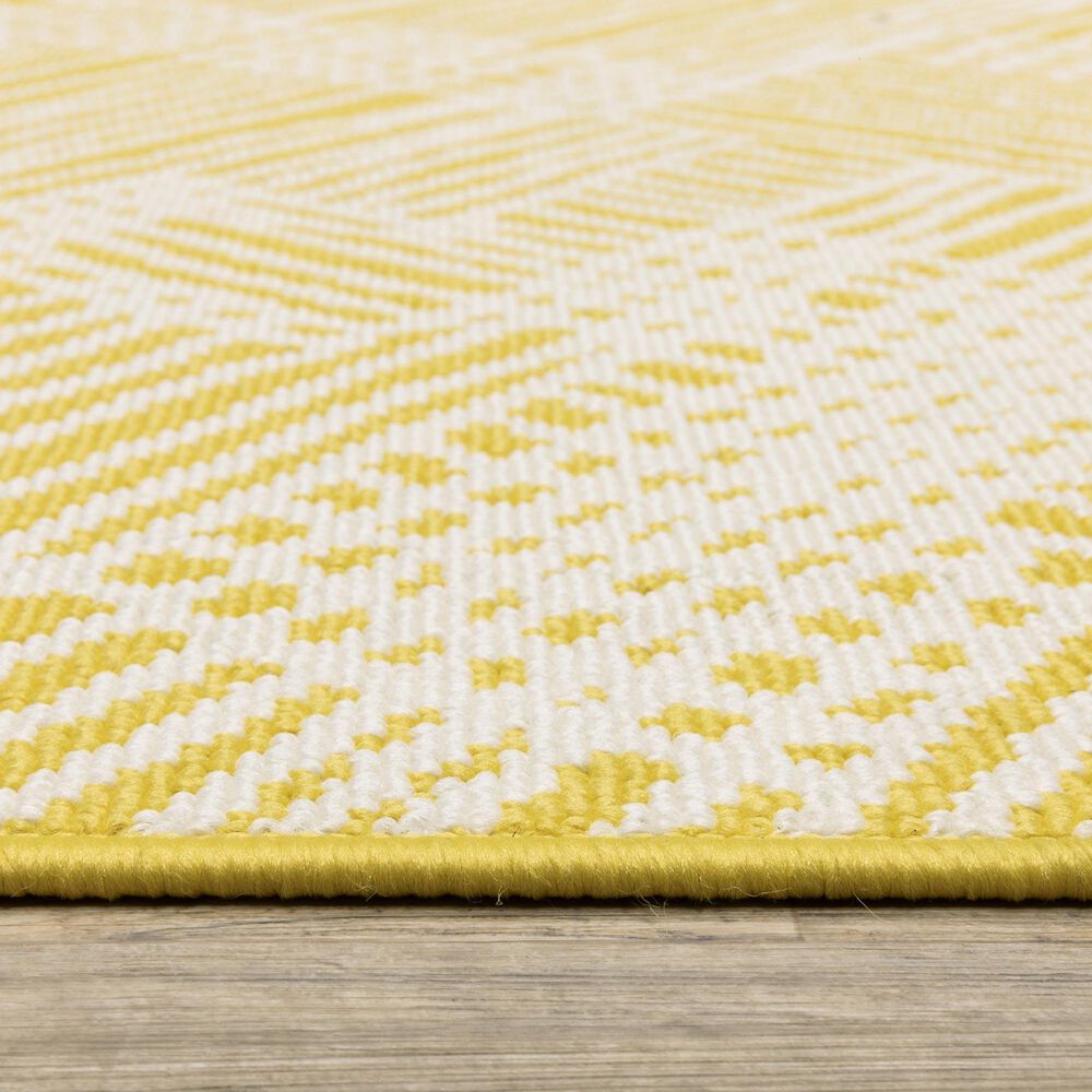 Oriental Weavers Havana Yellow and Ivory 3'3" x 5' Indoor/Outdoor Area Rug, , large
