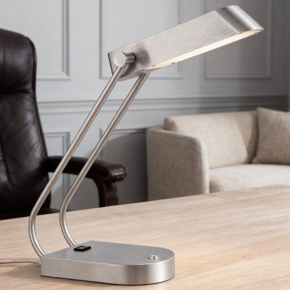 Cal Lighting Vector Desk Lamp in Brushed Steel, , large