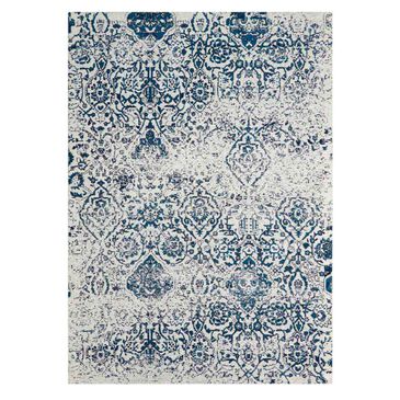 Nourison Damask DAS06 IVNAV 8" x 10" Ivory/Navy Area Rug, , large