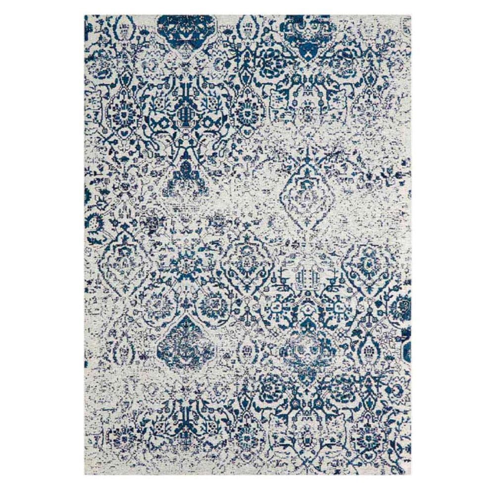 Nourison Damask DAS06 IVNAV 8" x 10" Ivory/Navy Area Rug, , large