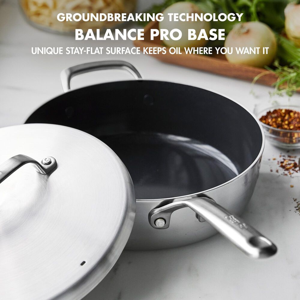 Green Pan GP5 4-Quart Saute Pan with Lid in Stainless Steel, , large