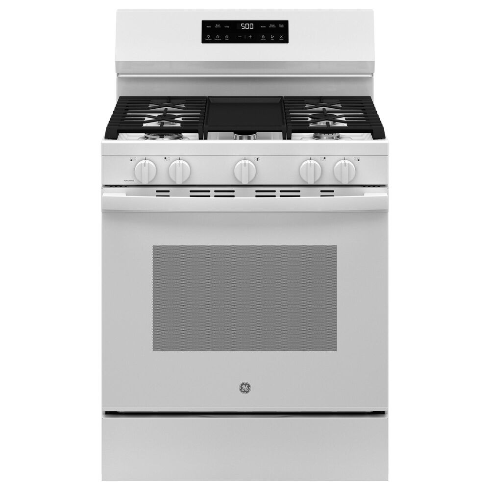 GE Appliances 30" Freestanding Gas Range with 5 Burners in White, , large