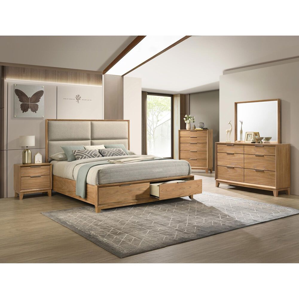 Crown Mark Florian 5 Drawer Chest in Light Brown, , large