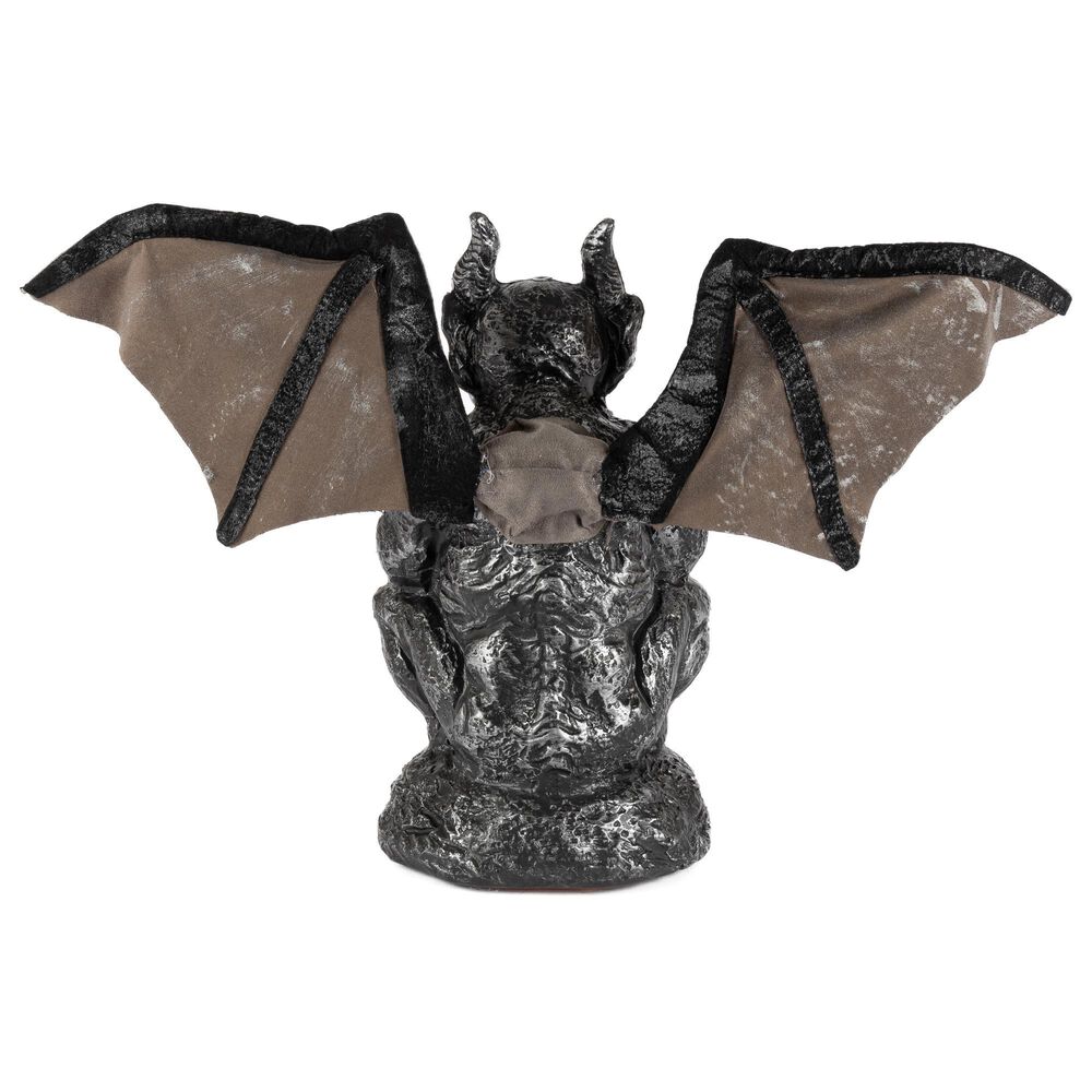 The Gerson Company 12.5&quot;H Battery-Operated Animated Halloween Gargoyle with Sound Sensor in Gray, , large