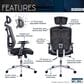 Rta Products Llc High Back Executive Mesh Office Chair with Arms and Lumbar Support in Black, , large
