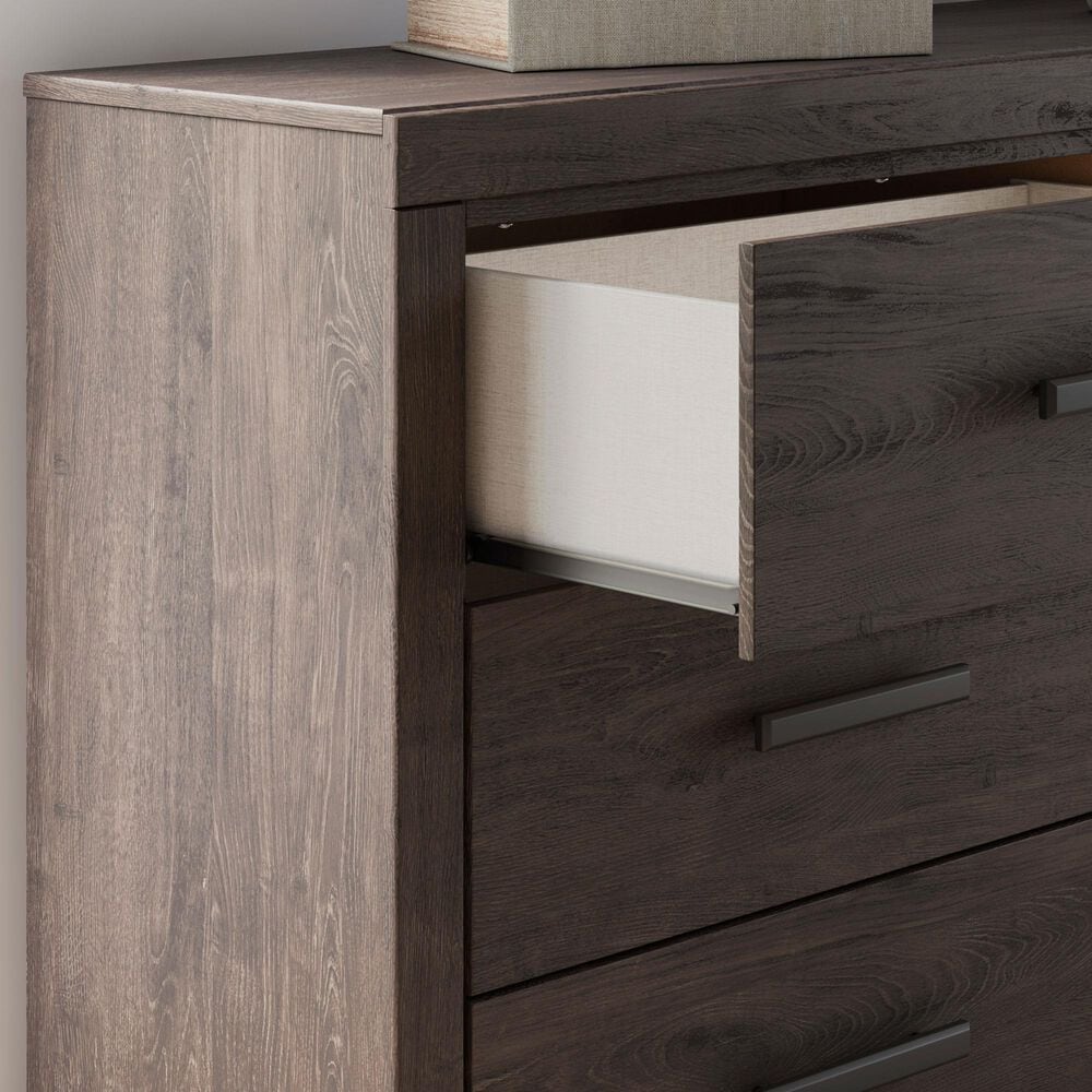 Ashley Prendonea 6-Drawer Dresser and Mirror in Charcoal, , large