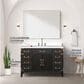 Lexora Home Laurel 48" Single Bathroom Vanity in Black Oak with White Cultured Marble Top and Rectangular Sink, , large