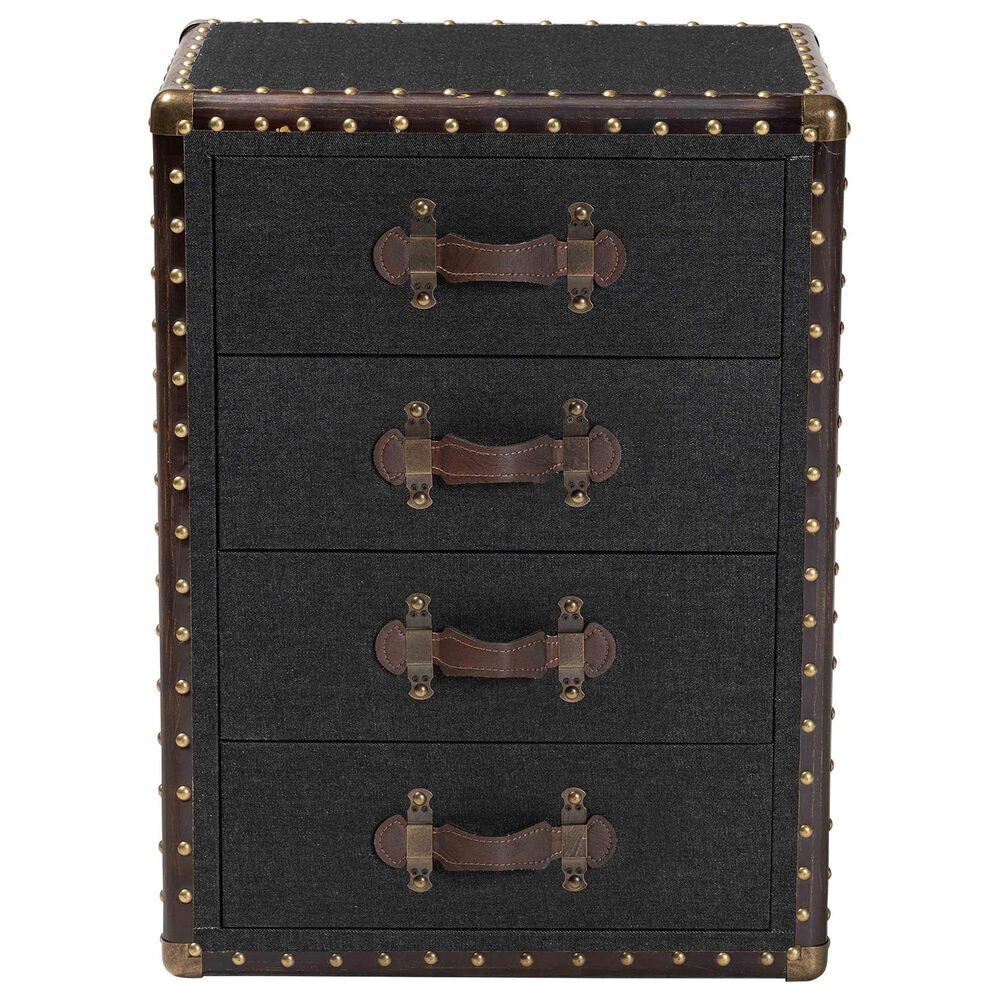 Baxton Studio Jaelyn 4-Drawer End Table in Black, , large