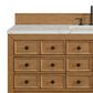 James Martin Malibu 60" Single Bathroom Vanity in Amber Birch with 3 cm Victorian Silver Quartz Top and Rectangular Sink, , large