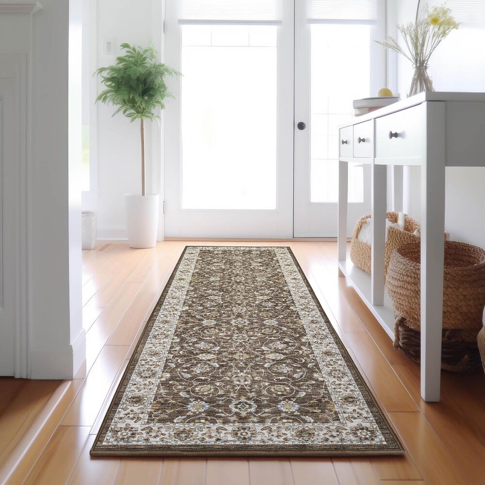 Dalyn Rug Company Hatay HY1 2&#39;3&quot; x 7&#39;6&quot; Chocolate Runner, , large