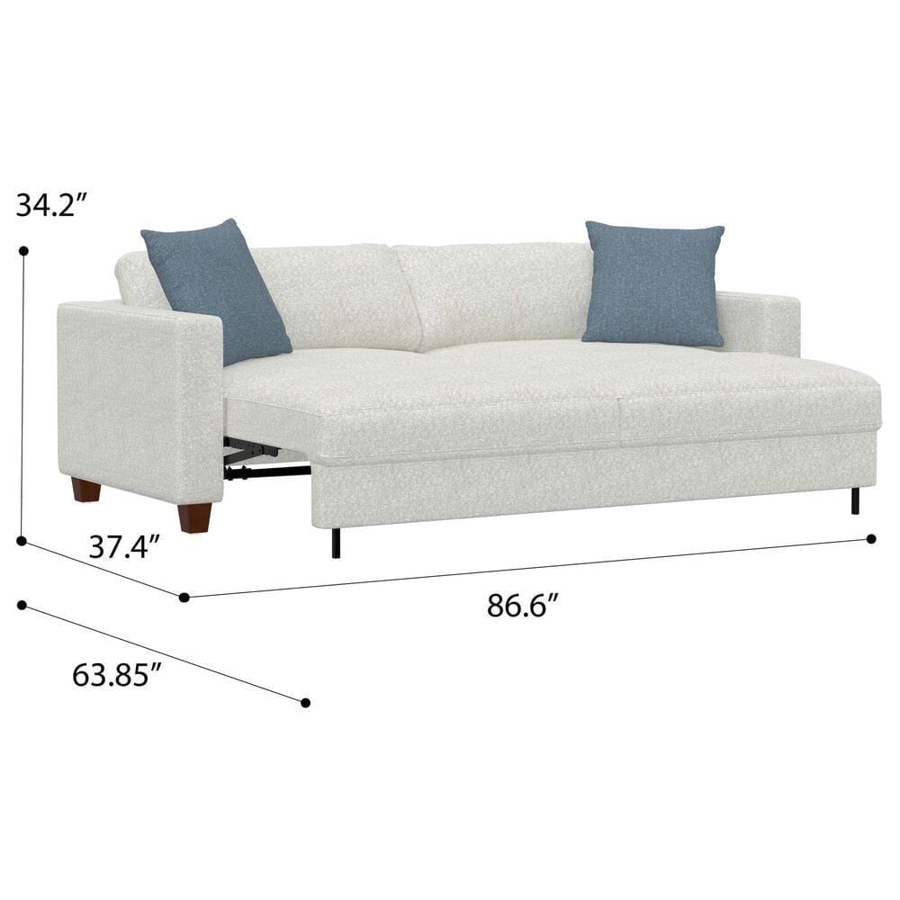 Emerald Home Furnishings Bianca Stationary Sleeper Sofa in Snowdrift, , large