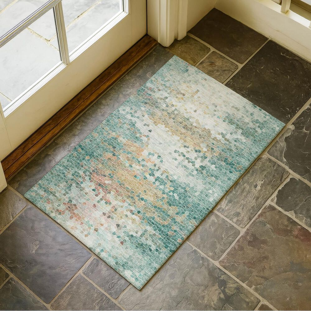 Dalyn Rug Company Lumara Seafoam 1'8" x 2'6" Indoor/Outdoor Area Rug, , large