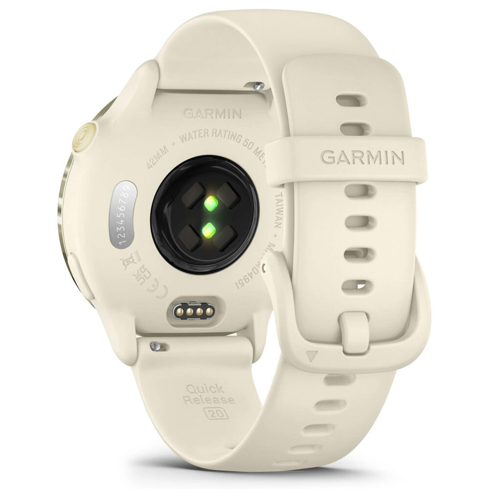 Garmin Vivoactive 6 Smartwatch 42mm Lunar Gold Aluminum Case with Bone Band, , large