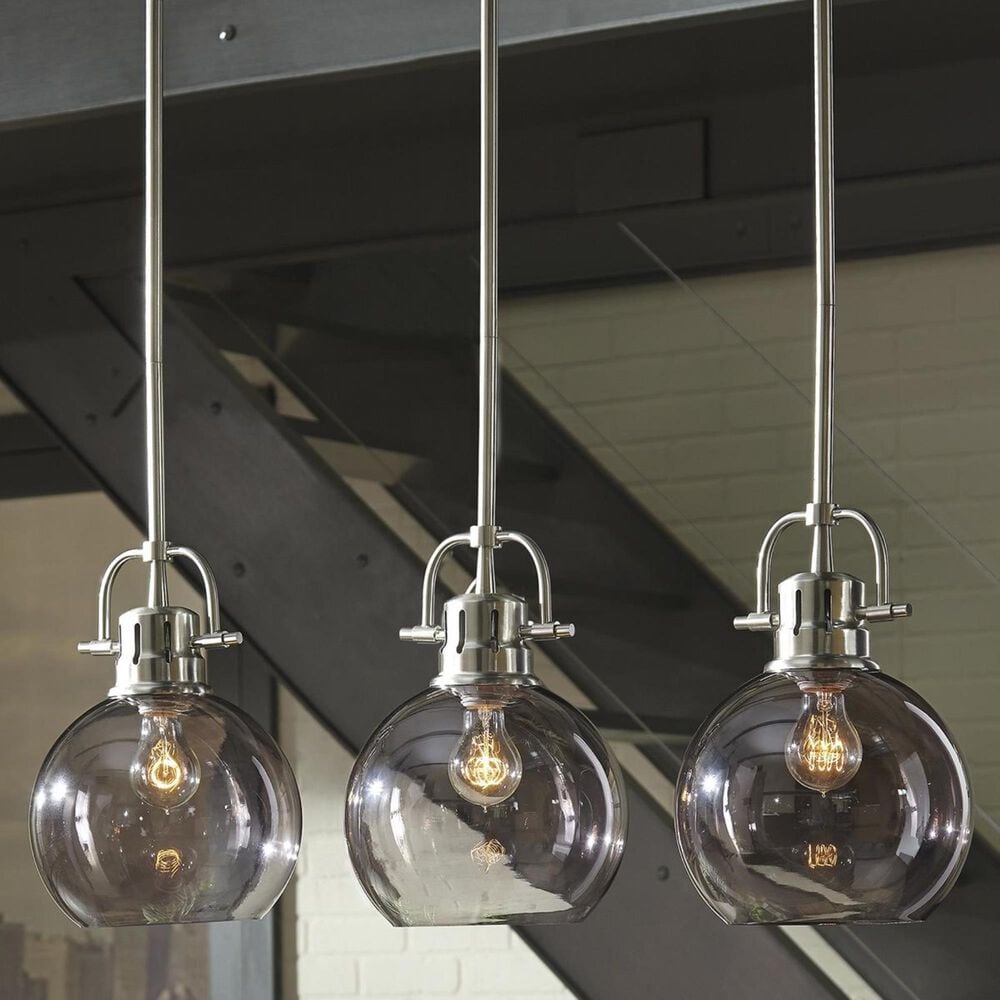 Signature Design by Ashley Johano Glass Pendant Light In Gray, , large