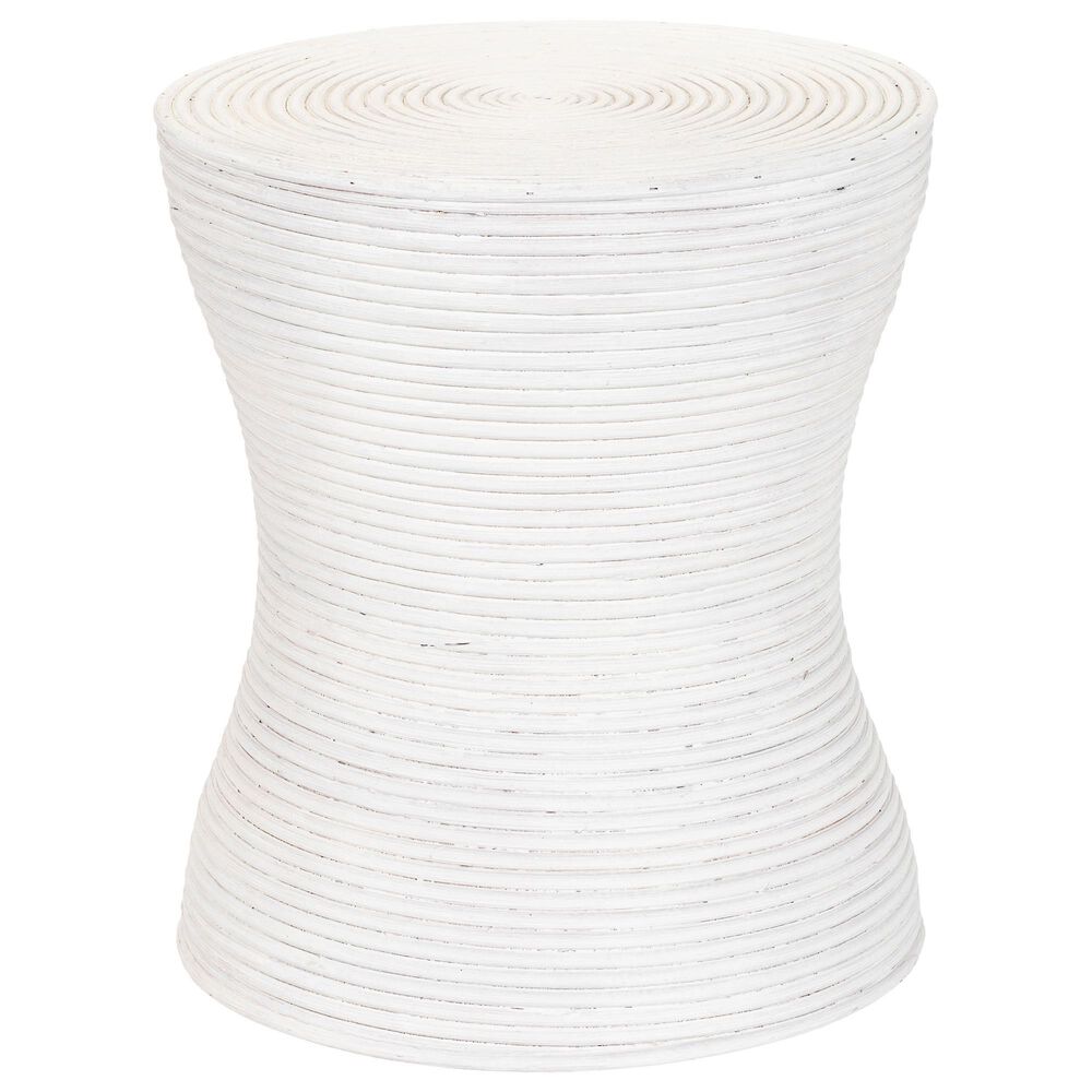 Surya Inc Balinese End Table in White Rattan, , large