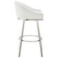 Blue River Eleanor Swivel Barstool with White Cushion in Brushed Stainless Steel, , large