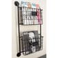 Maple and Jade 2-Slot Decorative Magazine Rack Holder with Suspended Baskets and Label Slot in Matte Black, , large