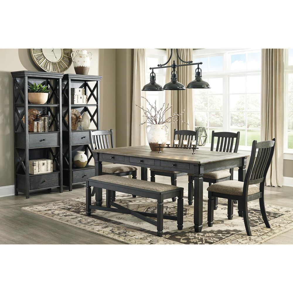 Ashley Tyler Creek 3-Shelf Display Cabinet in Antique Black and Gray, , large