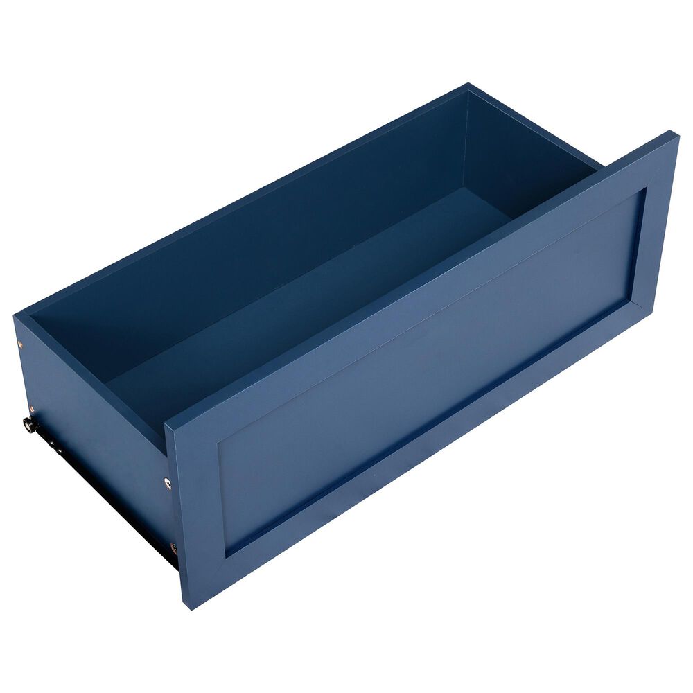 HOMLUX 6-Hook Hall Tree with Wood Grain Bench in Blue, , large