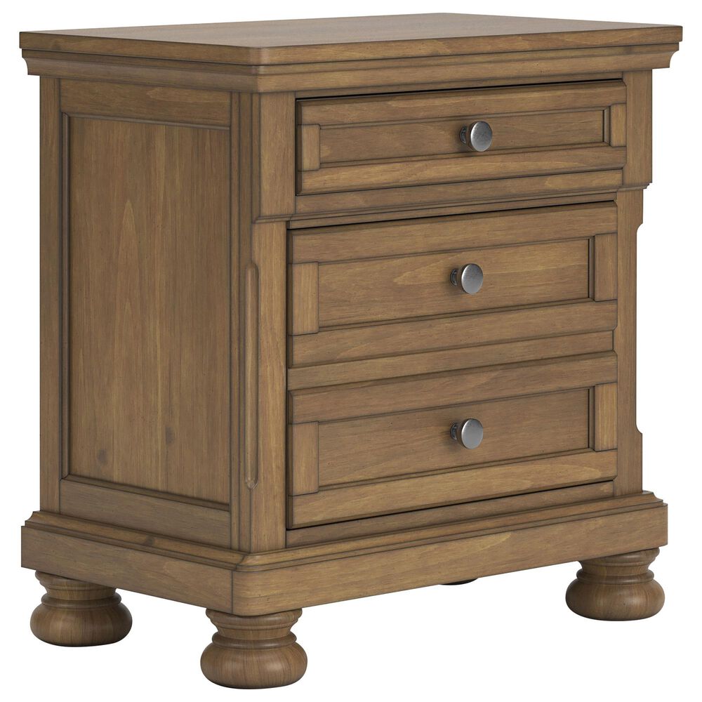 Ashley Feddinger 3-Drawer Nightstand in Chestnut Brown, , large